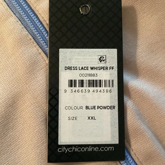 City Chic NWT powder blue off the shoulder size XXL /24 dress - Picture 9 of 10